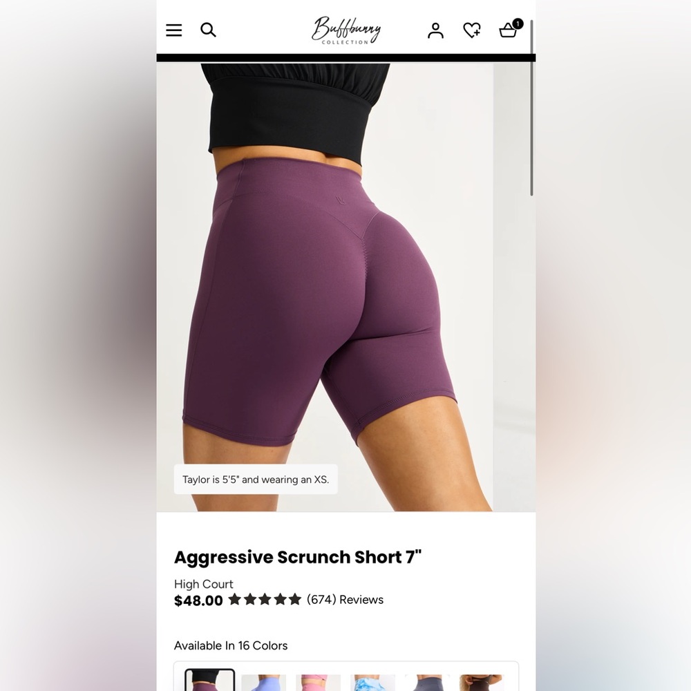 BuffBunny Deep Purple Bike Shorts